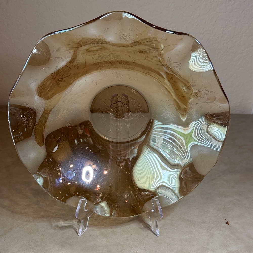 Jeannette Glass "Floragold" Decorative Bowl